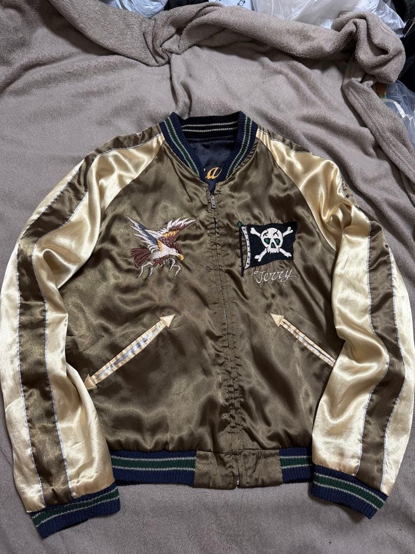 ２面用 テーラー東洋 龍 富士山 地図 日本限定 スカジャン vintage