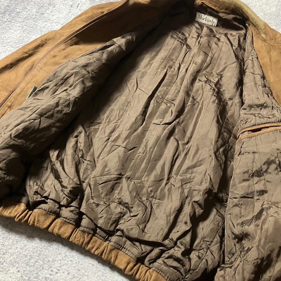 90sスペイン製Morlandsスエードレザージャケットブラウン短丈ブルゾン
