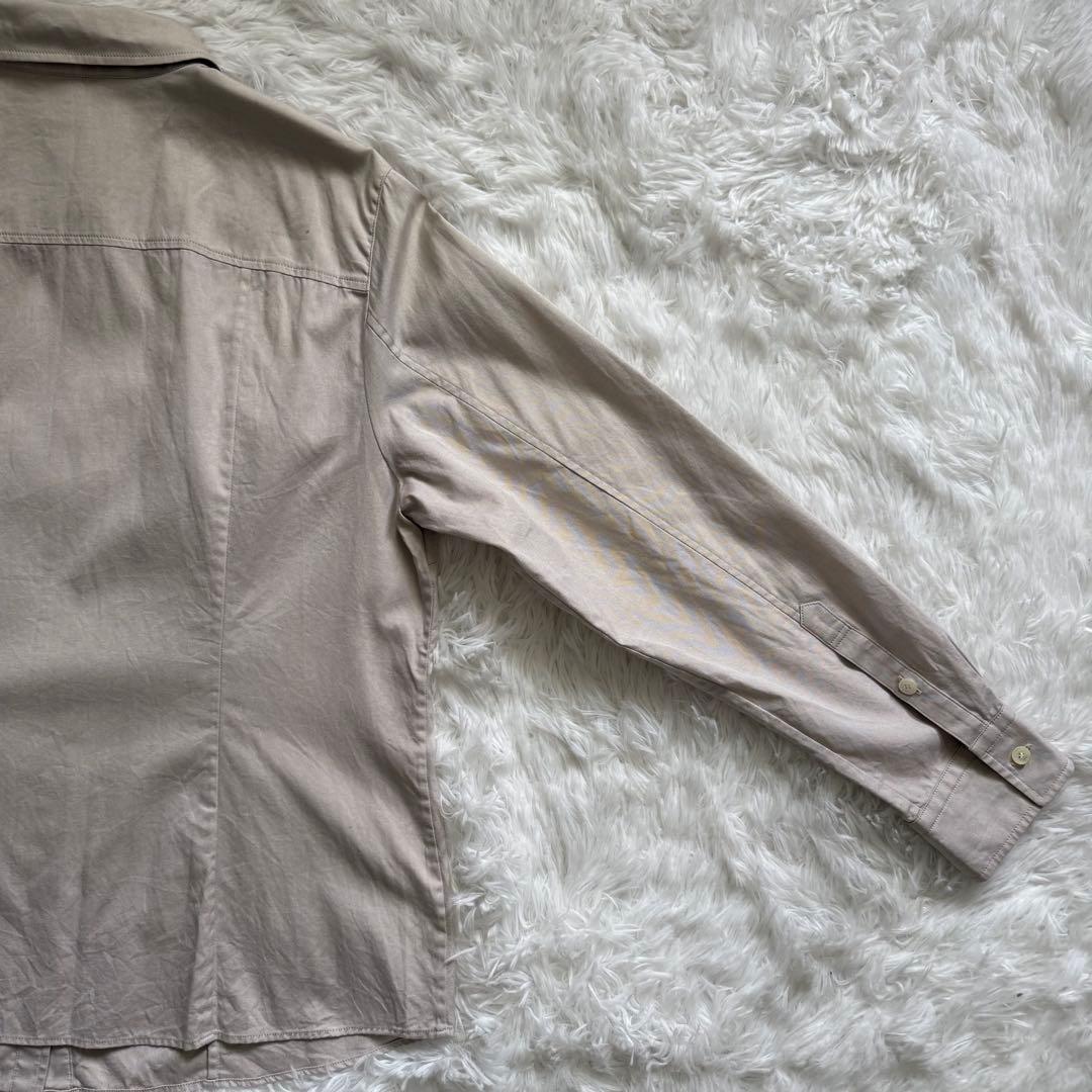 美品 BURBERRY バーバリー コットンシャツ ベージュ ノバチェック 46