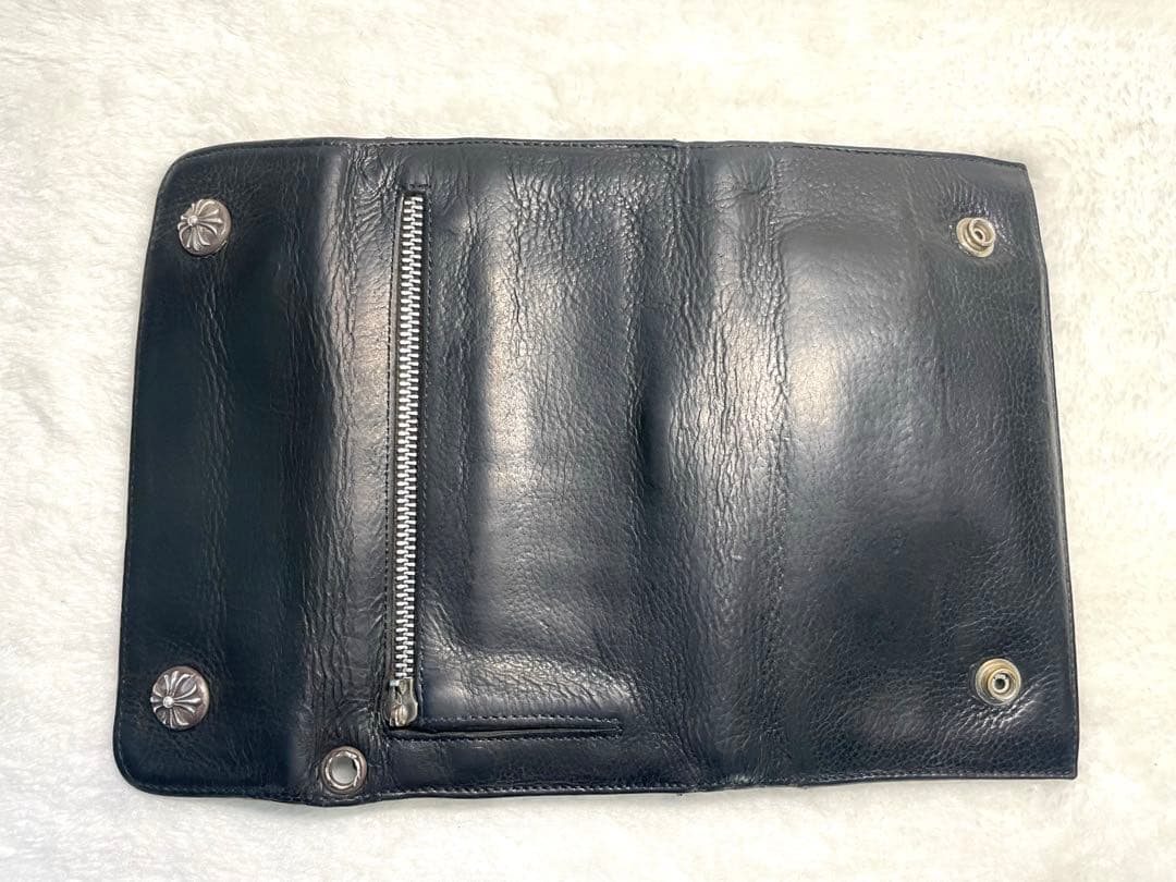 専用‼️Chrome Hearts ★クロムハーツWAVE黒長財布/購入店納品書付