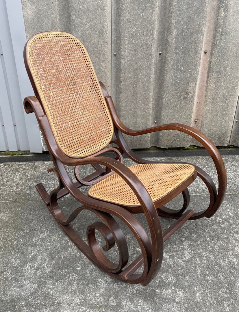 ビンテージ/ラタン/籐家具/曲木/ロッキングチェア/アームチェア/チェア/椅子