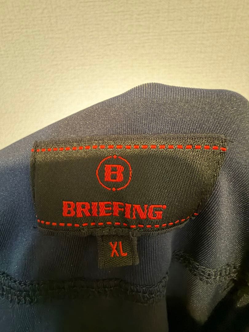 【美品】BRIEFING ネイビー ハイネックシャツ