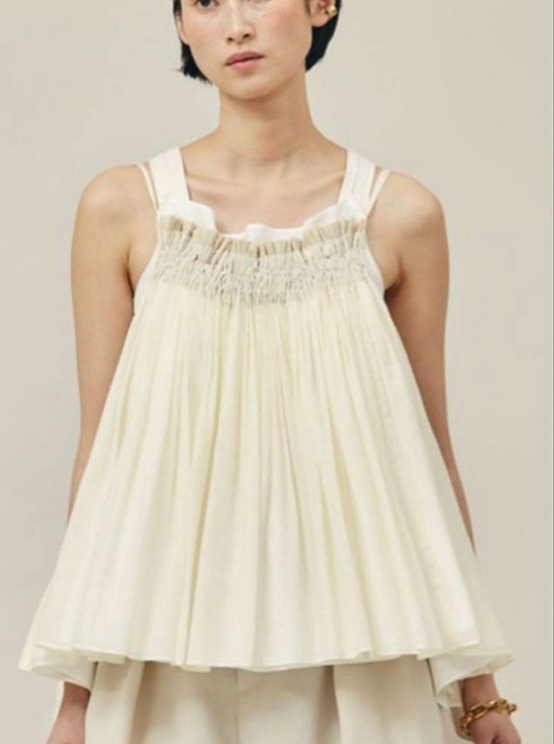 美品★未使用品★カレンソロジー★コットンシルクギャザーキャミソール