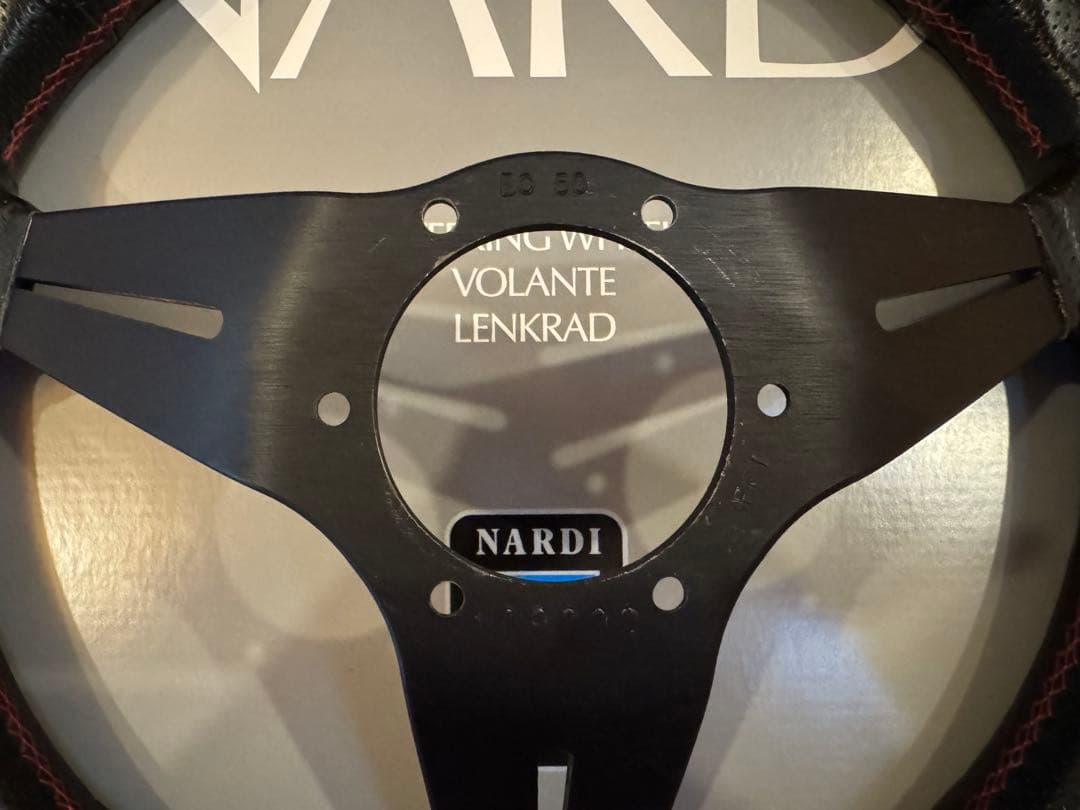 ナルディNARDI ラリー350　Ｎ755 パンチングレザー レッドステッチ