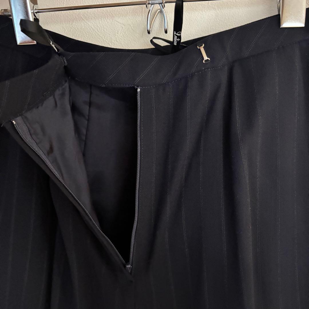 レリアン、2点セット、フォーマル、パンツスーツ、ストライプ、薄生地、