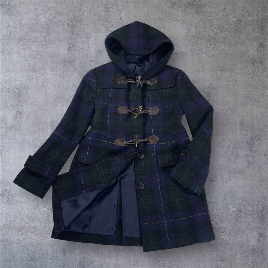 J.PRESS ハリスツイード ダッフルコート チェック フード ウール 英国製