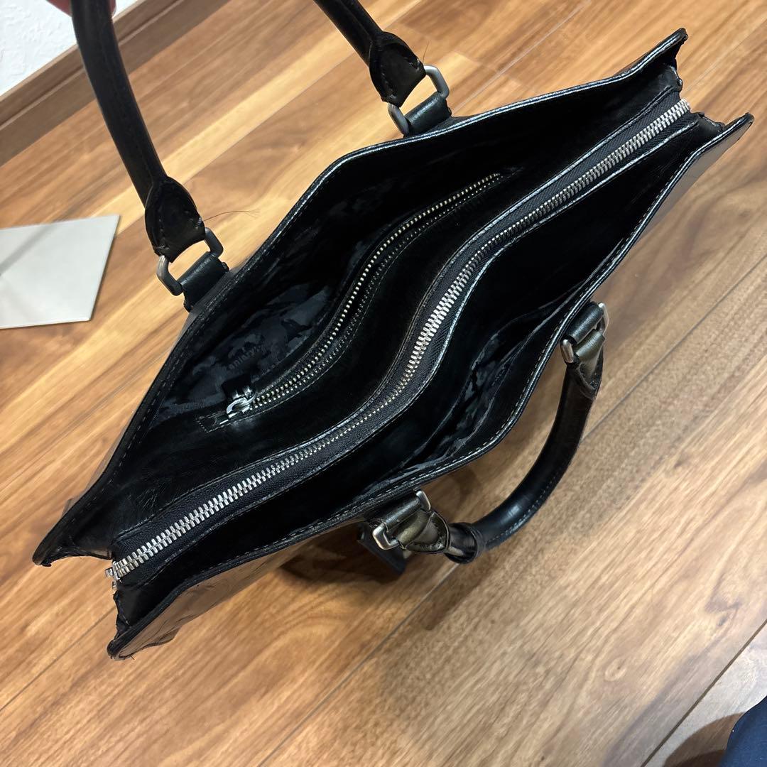 aniary アニアリ レザー 本革製 トートバッグ ビジネスバッグ シワ加工