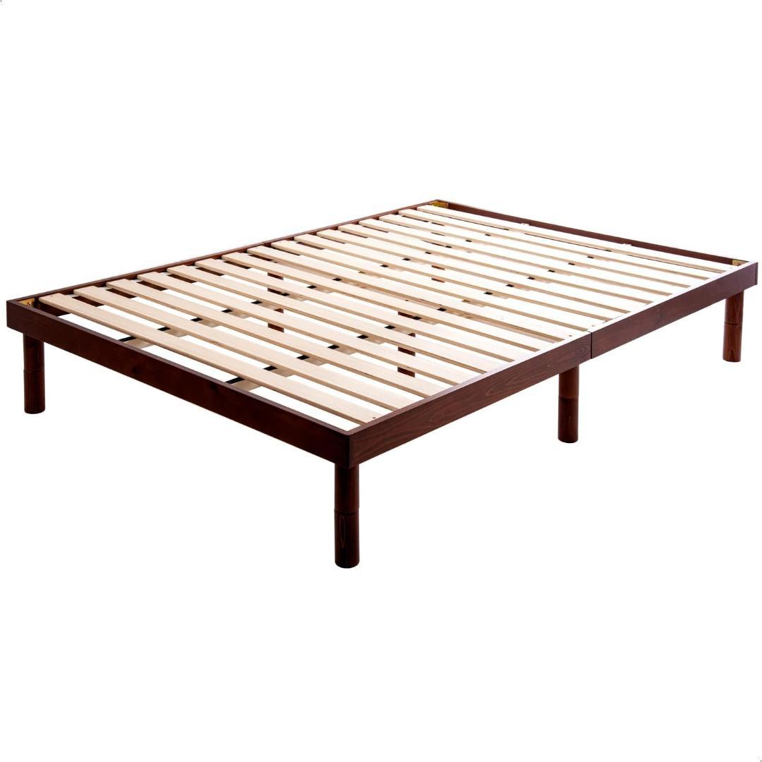 タンスのゲン セミダブル すのこベッド 北欧パイン ブラウン (80449)