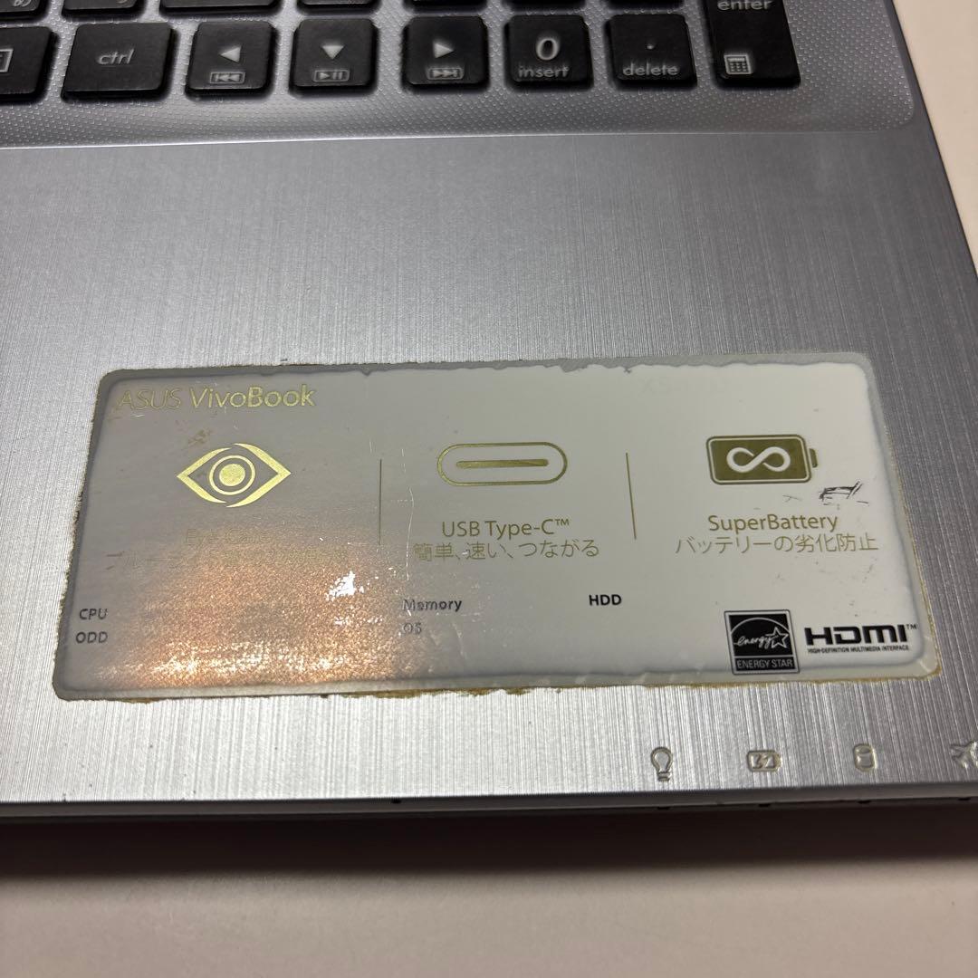 Windowsノート本体 Core i7 ASUS VivoBook X542UN-8550 / 16GB