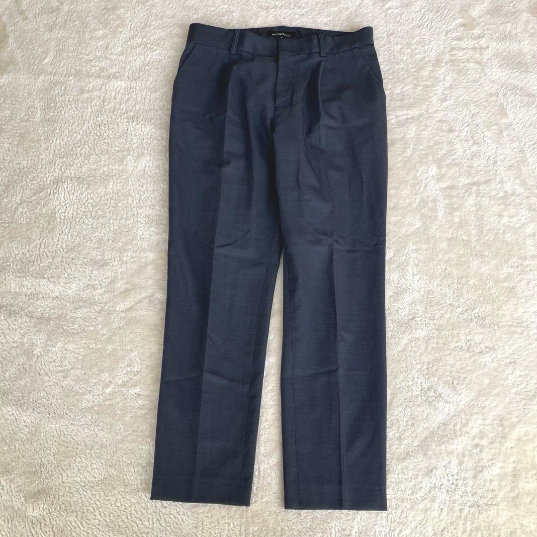 グリーンレーベルリラクシング ノーカラー パンツ スーツ ネイビー 38 総裏