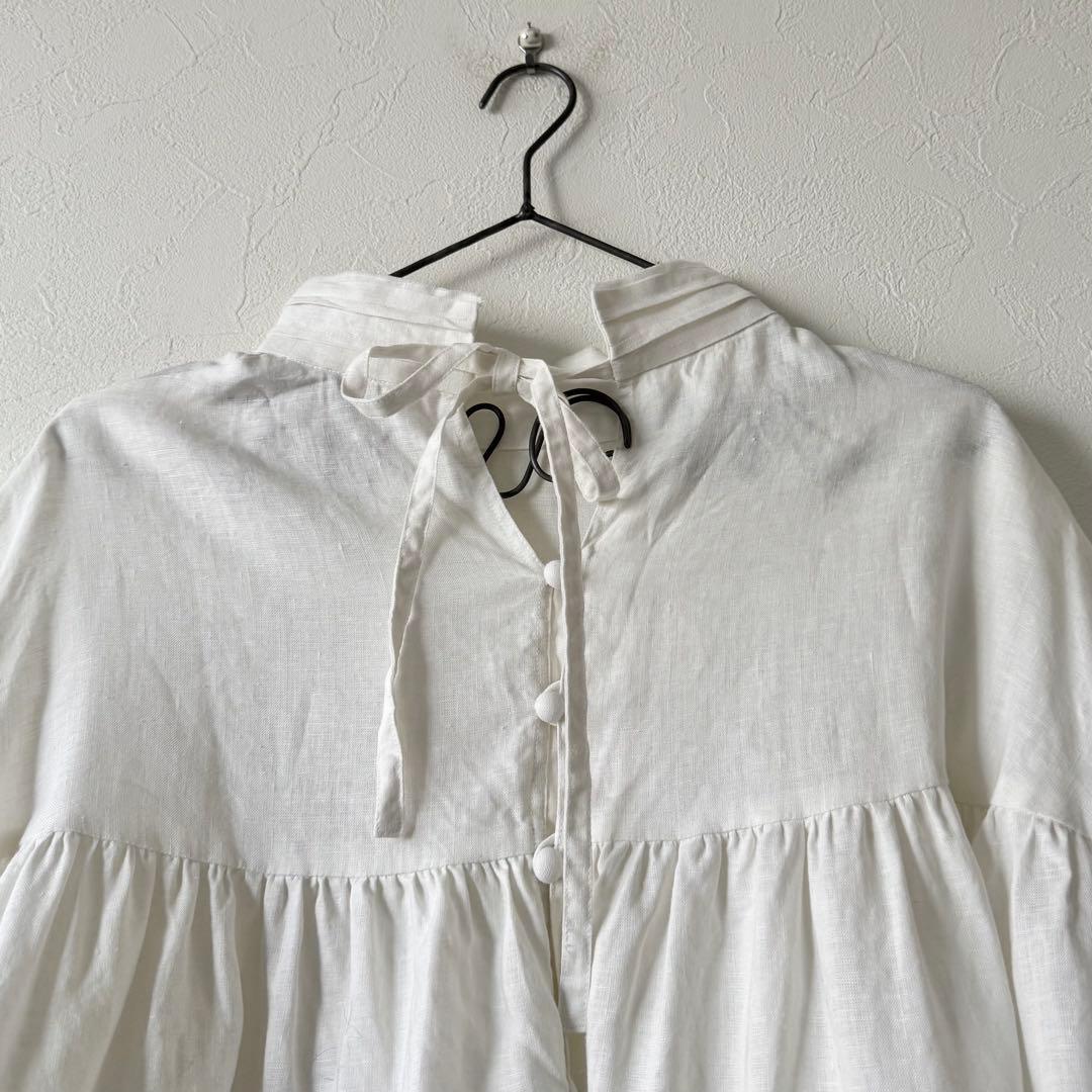 VERMEIL par iena リネン100ランダムタックフェミニンブラウス