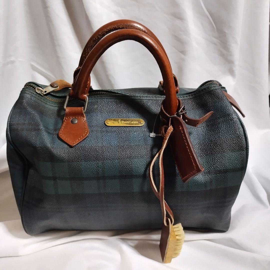 ラルフローレン　チェック柄ボストンバッグ　ハンドバッグ　RALPH LAUREN