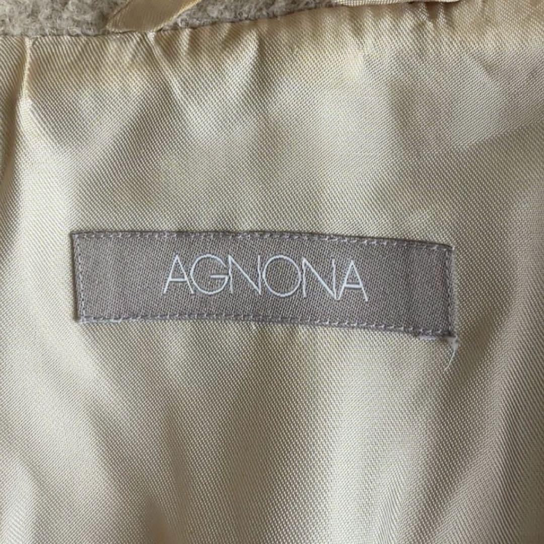 アニオナ　アルパカ　ジャケットコート　ブークレ　ボア　ウール　イタリア製　2XL