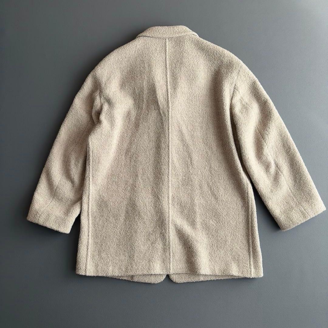 アニオナ　アルパカ　ジャケットコート　ブークレ　ボア　ウール　イタリア製　2XL