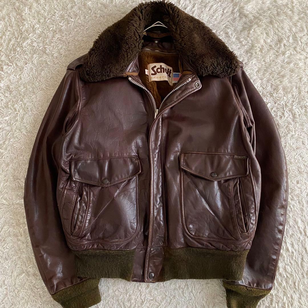 80s/42 SCHOTT 184SM G-1 ボアライナー IDEAL 白タグ