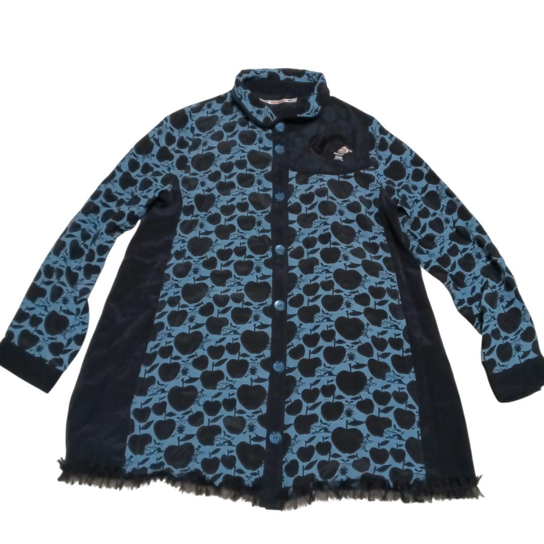 極美品　アルベロベロ　シャツチュニック　ワンピース　ブラウス　刺繍　リンゴ