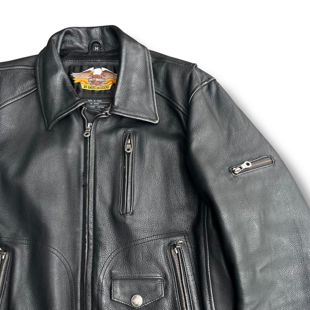HARLEY-DAVIDSON 本革 レザーライダースジャケット M 古着