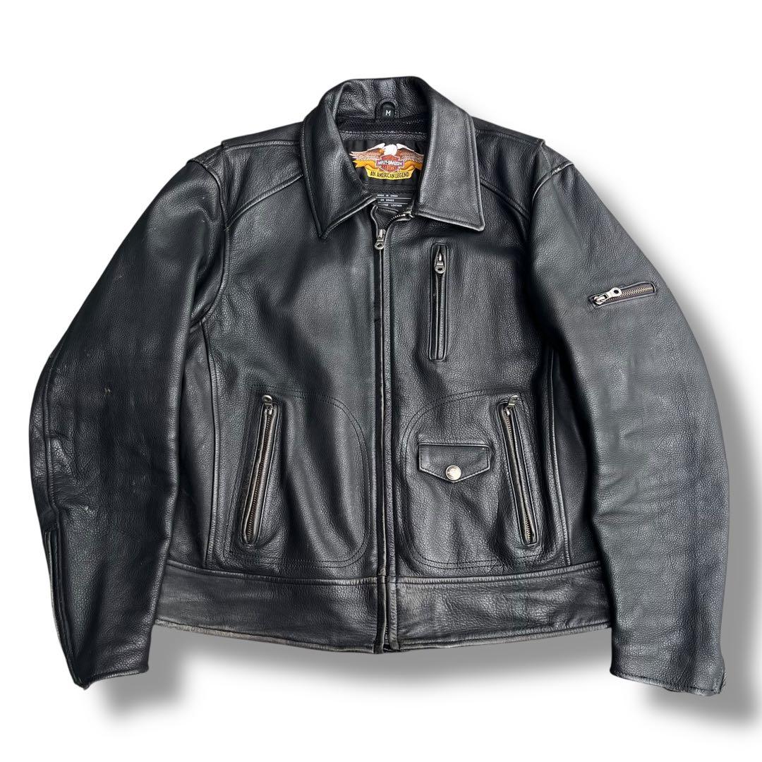 HARLEY-DAVIDSON 本革 レザーライダースジャケット M 古着