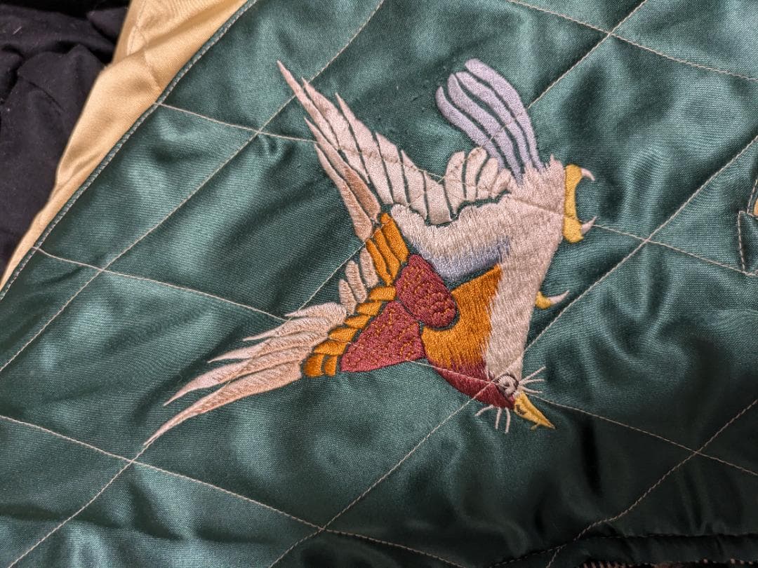 90s テーラー東洋スカジャン M品番 虎x鷲 リバーシブル Mサイズ虎刺繍