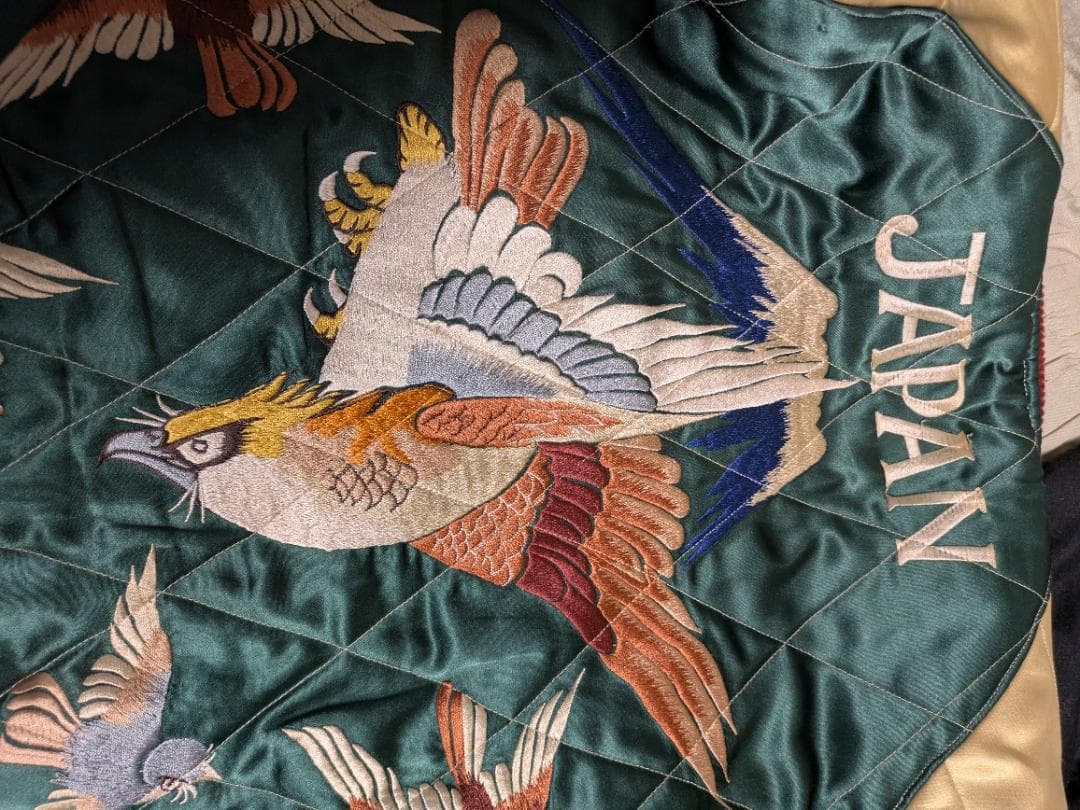 90s テーラー東洋スカジャン M品番 虎x鷲 リバーシブル Mサイズ虎刺繍