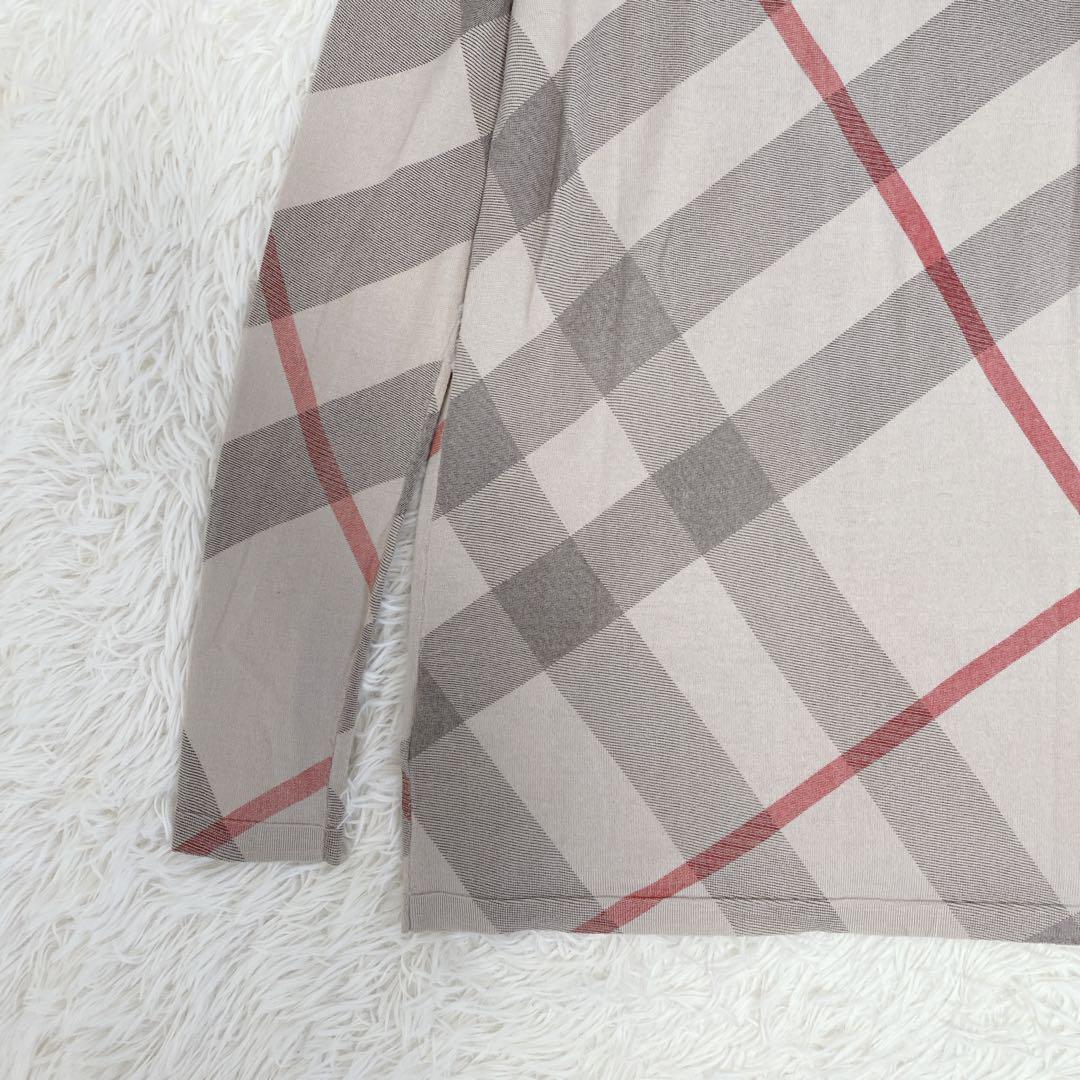 希少 BURBERRY メガノバチェック柄 カーディガン カシミヤ混 ベージュ