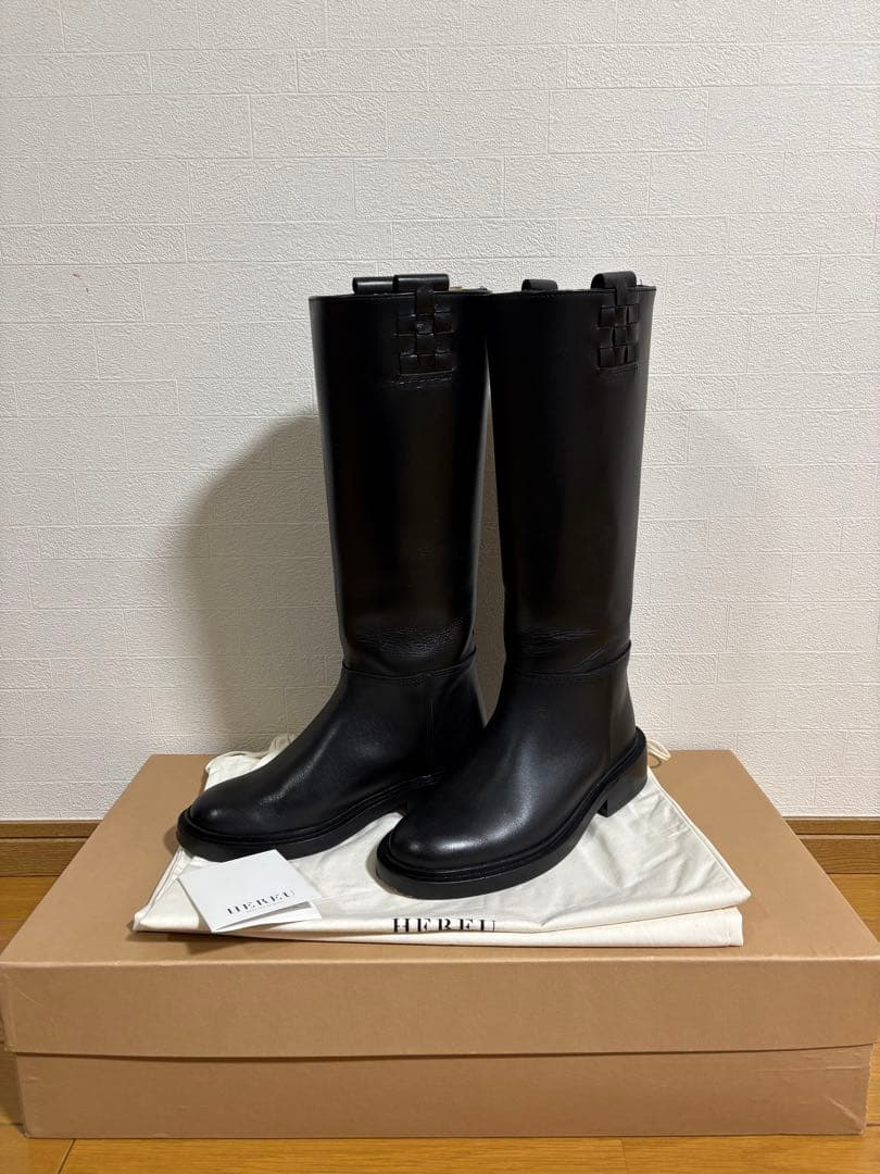 l*u様 HEREU FLAT KNEE BOOTS ロングブーツ 37