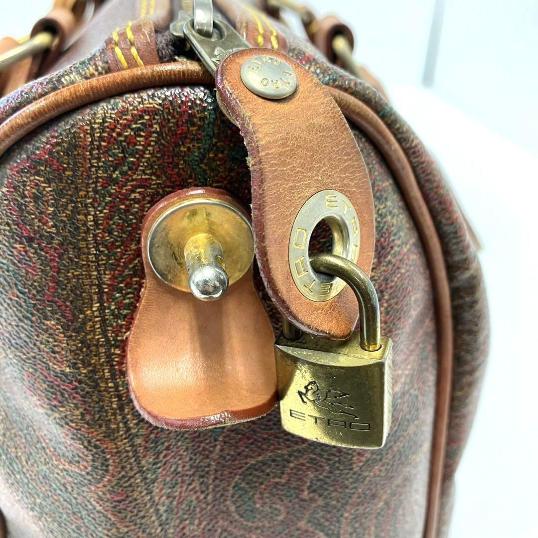 大人気☆ETRO☆エトロ☆ミニボストンバッグ☆レザー☆ペイズリー☆ブラウン！