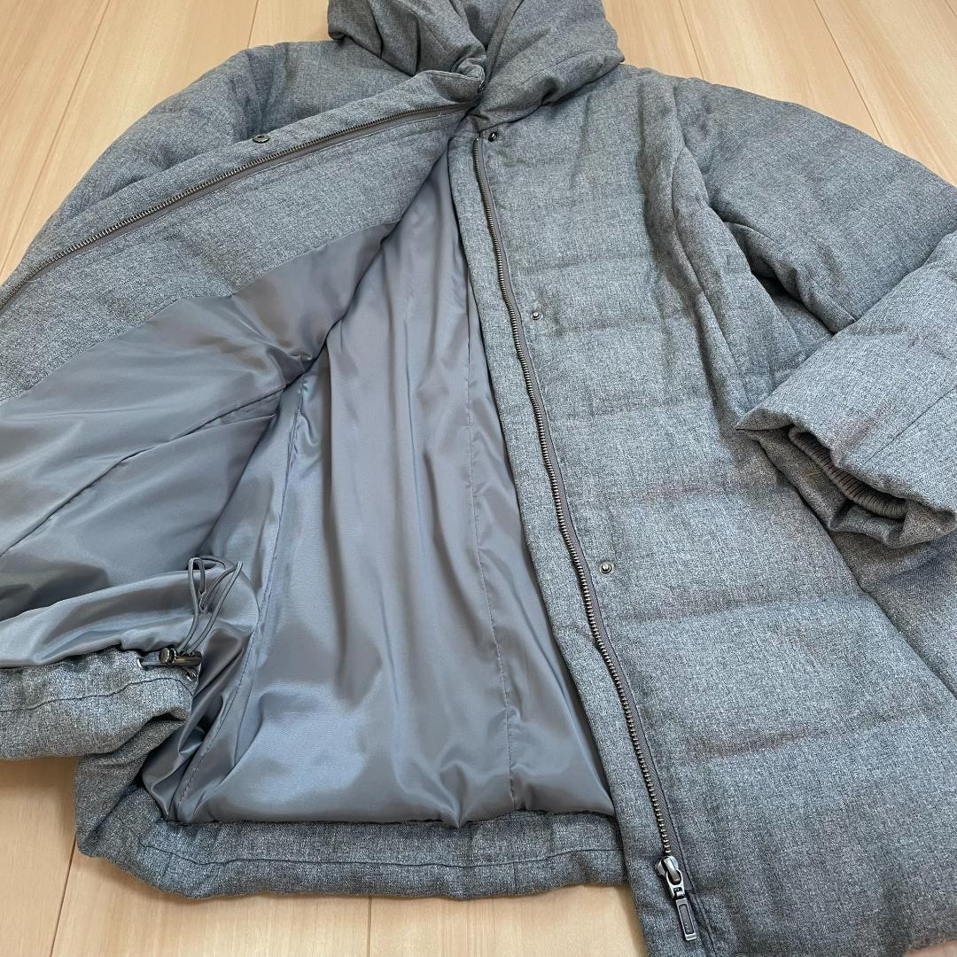 トランスワーク グレー ダウンコート 46 大きいサイズ 美品 秋冬 三陽商会