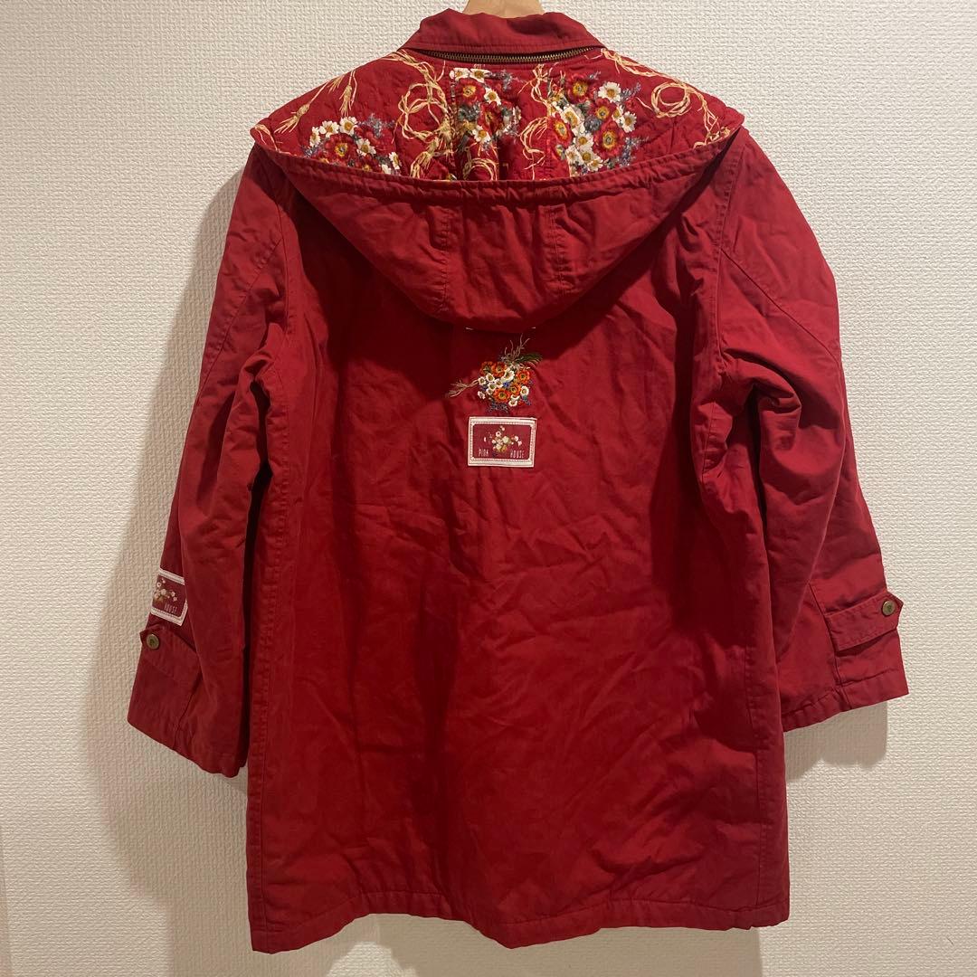 PINK HOUSE 赤色 刺繍 モッズコート