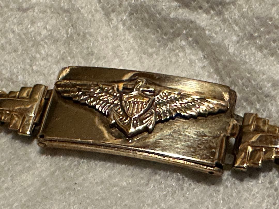 ビンテージ ミリタリーIDブレスレット ゴールド