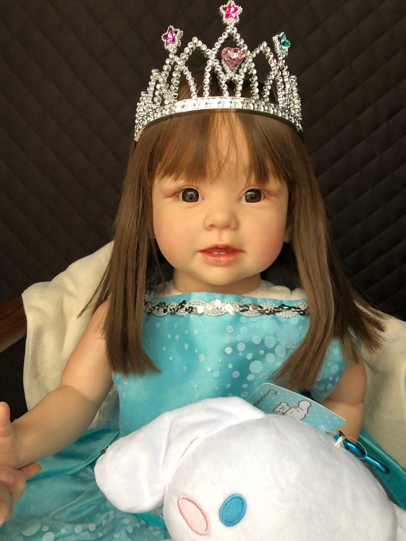 リボーンドール⭐️青いドレスの人形とティアラ