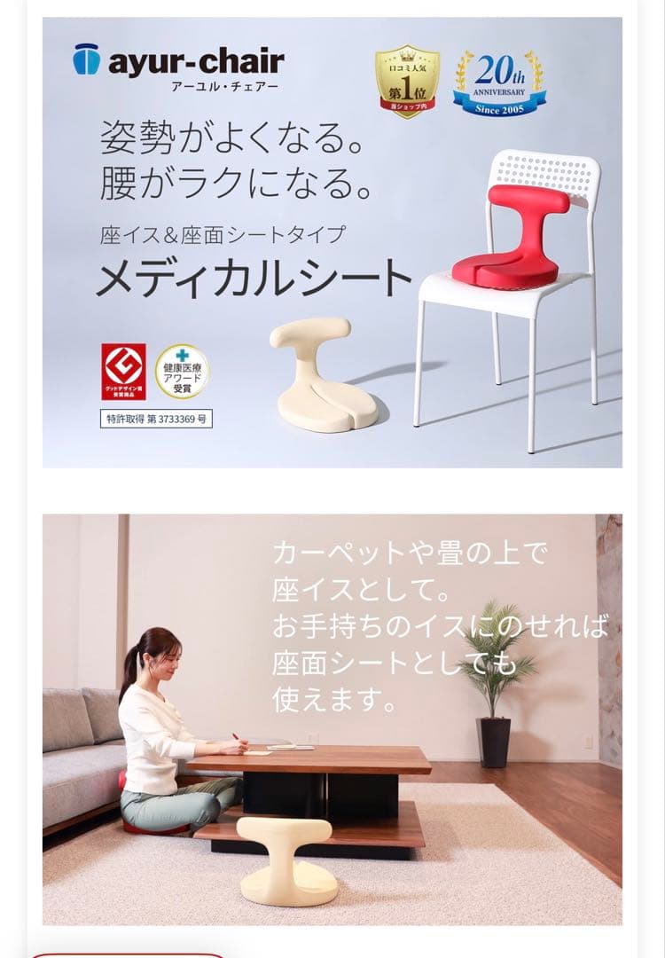 アーユルチェアー ayur-chair (座イス＆座面シートタイプ)