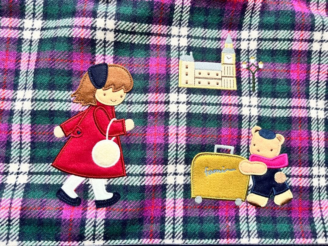 【新品未使用】ファミリアショーパープル タータンチェックバッグ