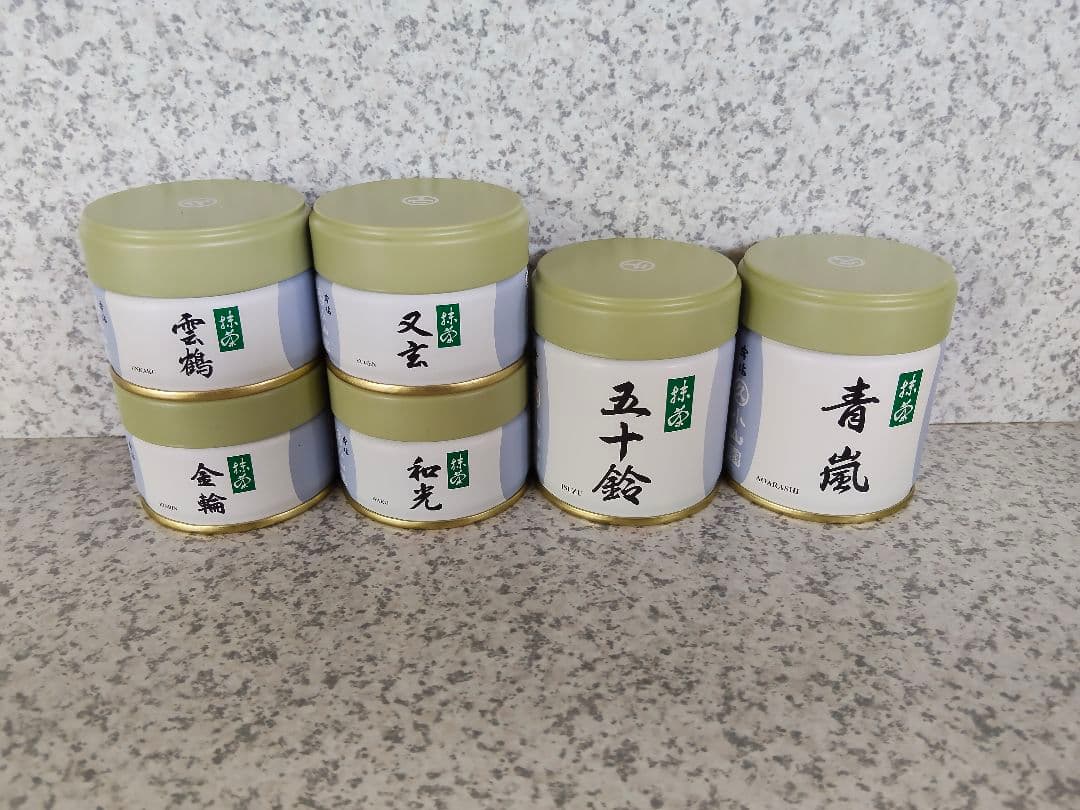 宇治 丸久小山園 抹茶 缶6種セット 【雲鶴,金輪,和光,又玄,五十鈴,青嵐】