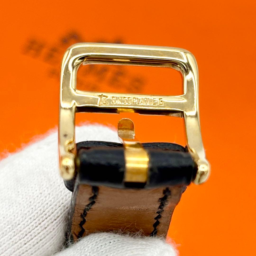 HERMES ケリーウォッチ ブラックレザー 黒文字盤 ゴールド 金 エルメス