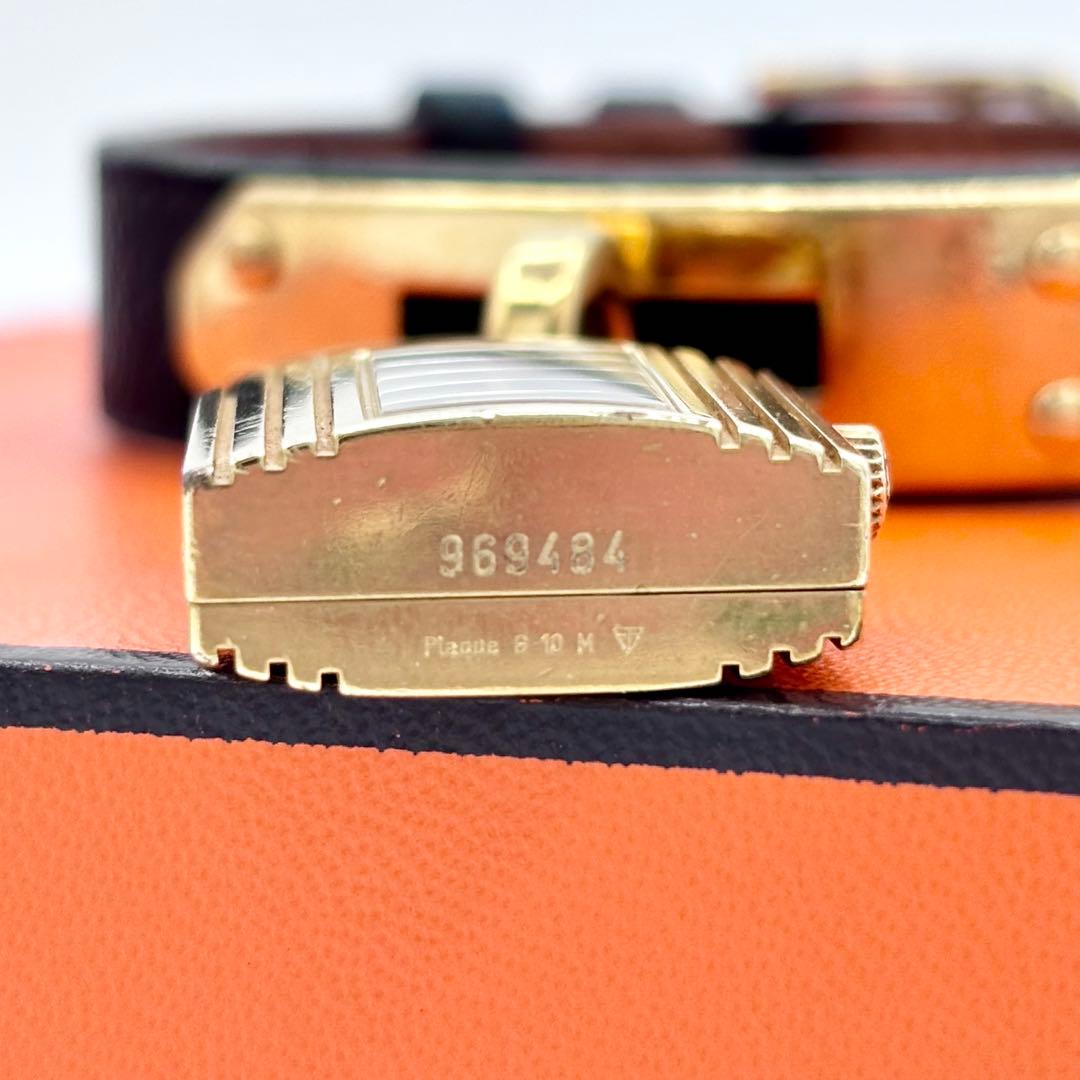 HERMES ケリーウォッチ ブラックレザー 黒文字盤 ゴールド 金 エルメス