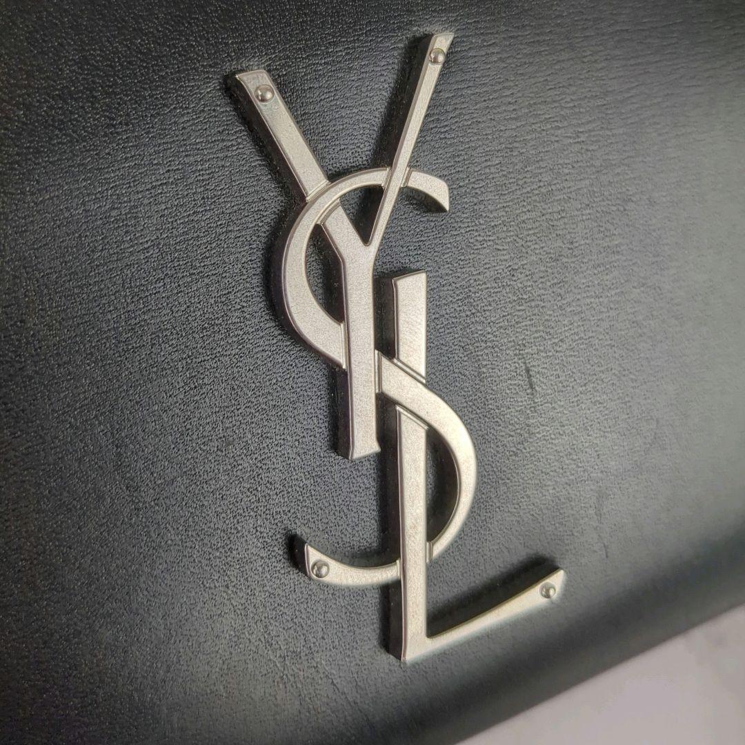 【美品】サンローラン☆YSL　カサンドラ　レザー　ラウンドファスナー　長財布　黒
