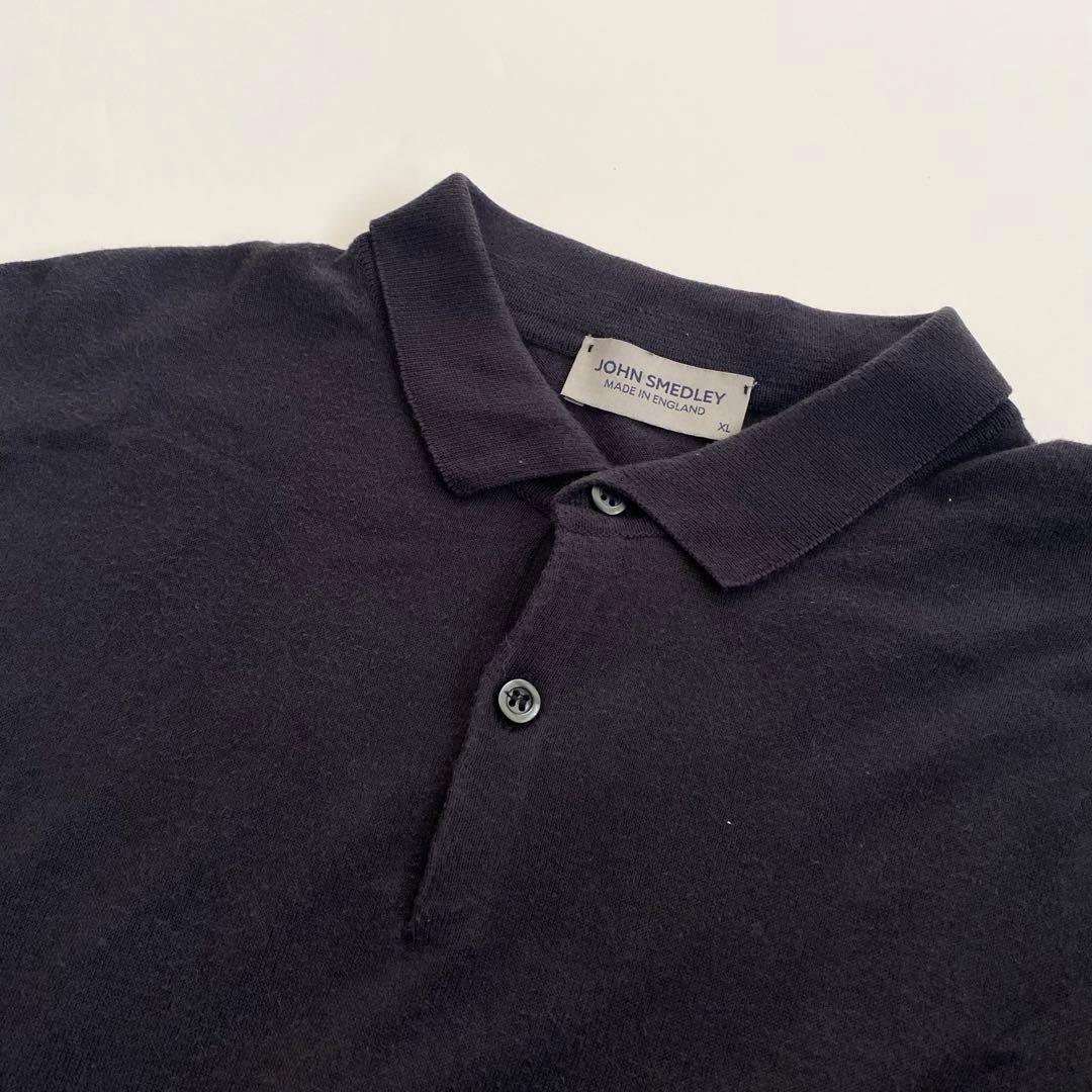 john smedley ニットポロ シーアイランドコットン XL ネイビー