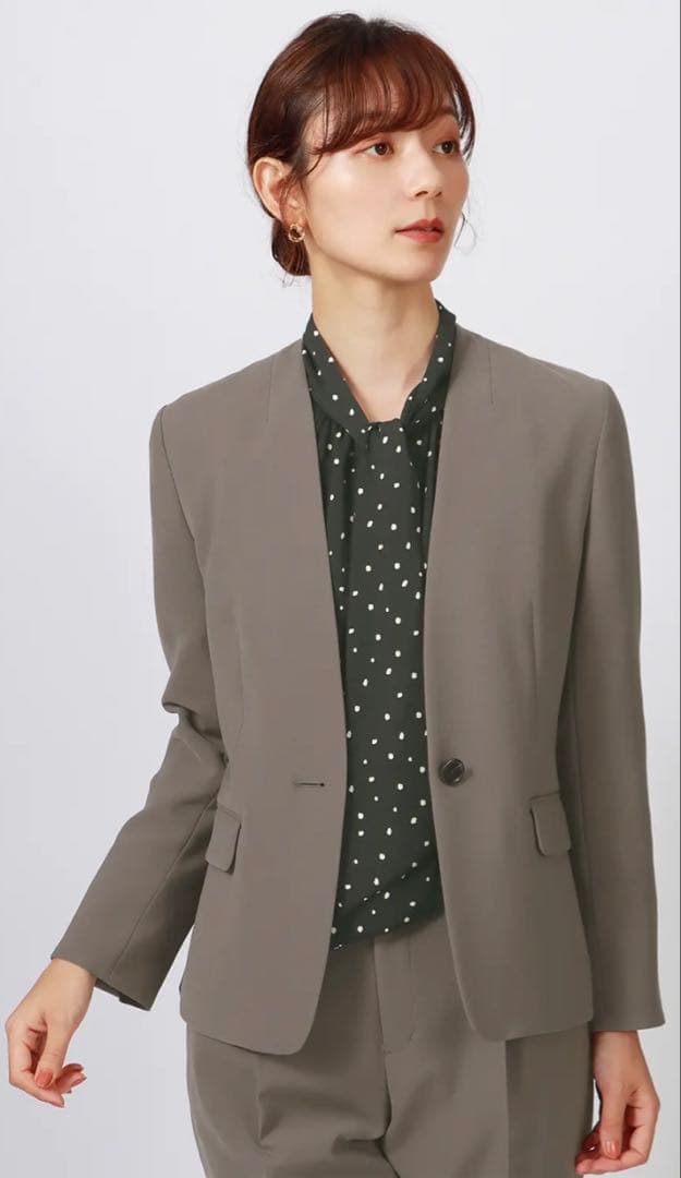 ❤️着用1回のみ❤️洋服の青山 ブラウンパンツスーツセット