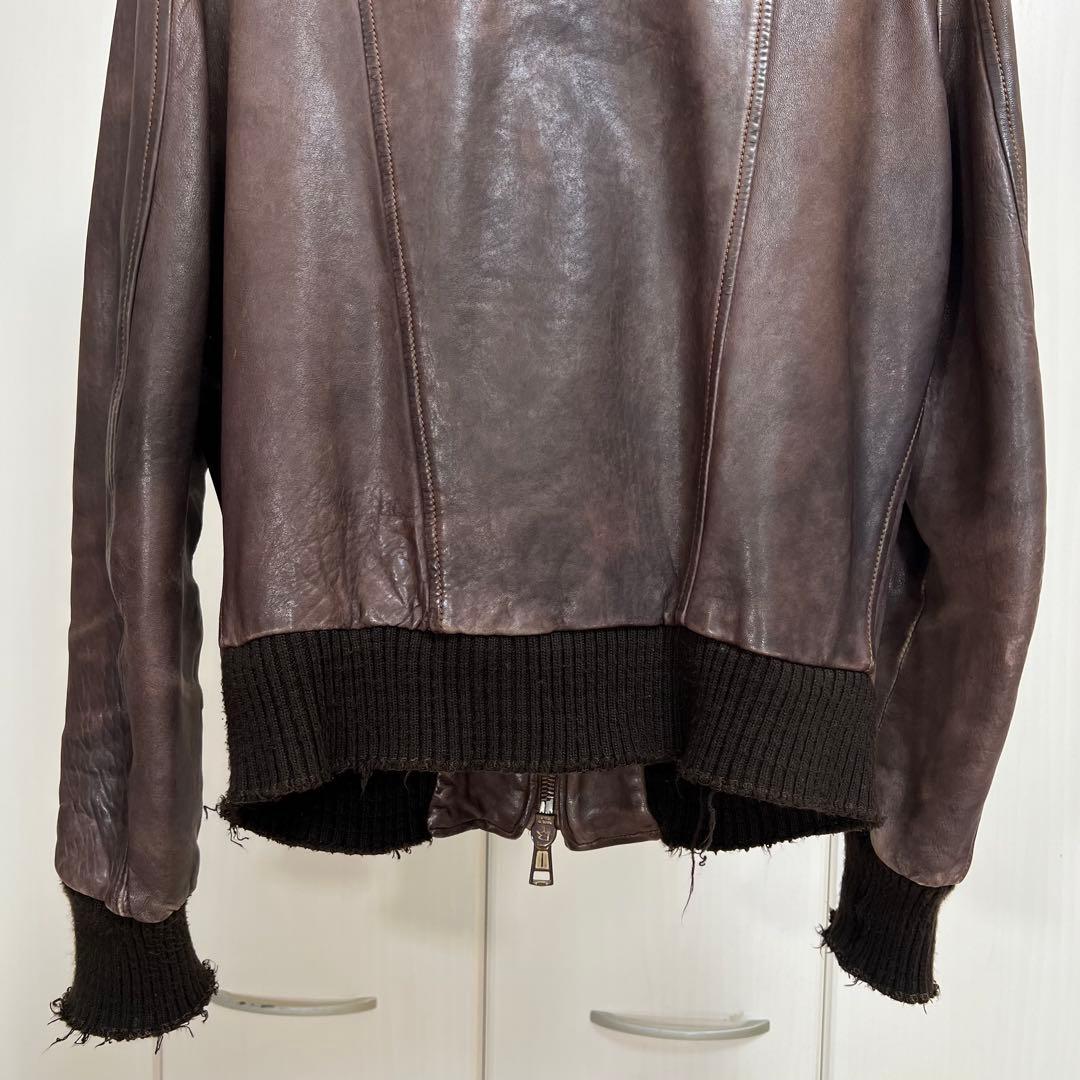 GIORGIO BRATO ビンテージ加工 ラムレザージャケット 48