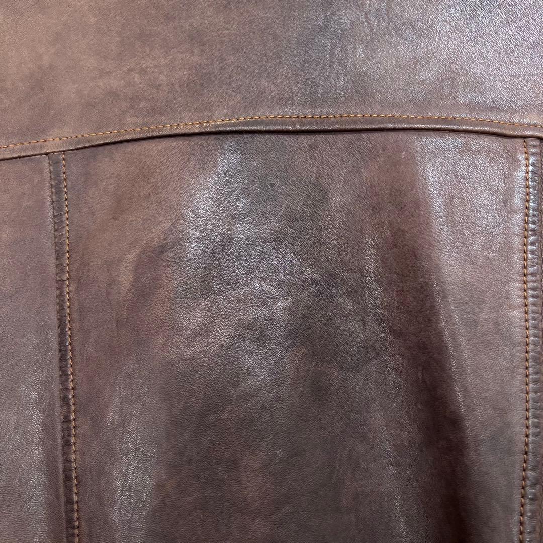 GIORGIO BRATO ビンテージ加工 ラムレザージャケット 48