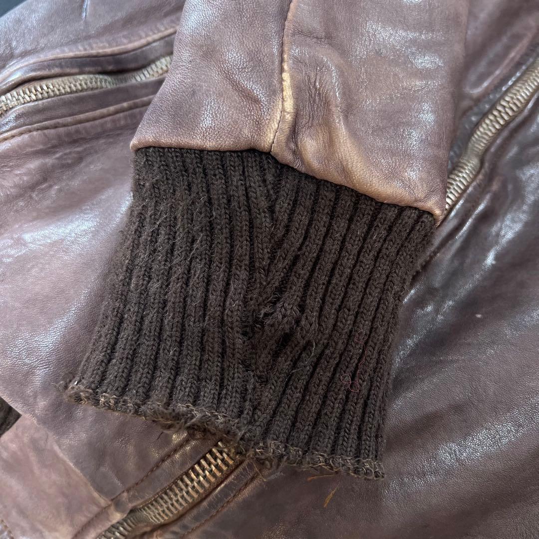 GIORGIO BRATO ビンテージ加工 ラムレザージャケット 48