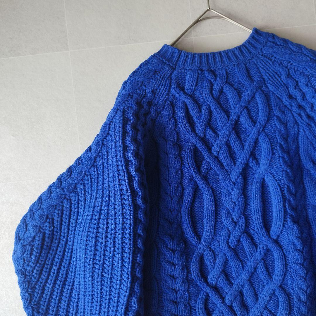 個性派エンフォルド Aran Pattern Volume Sleeve ニット