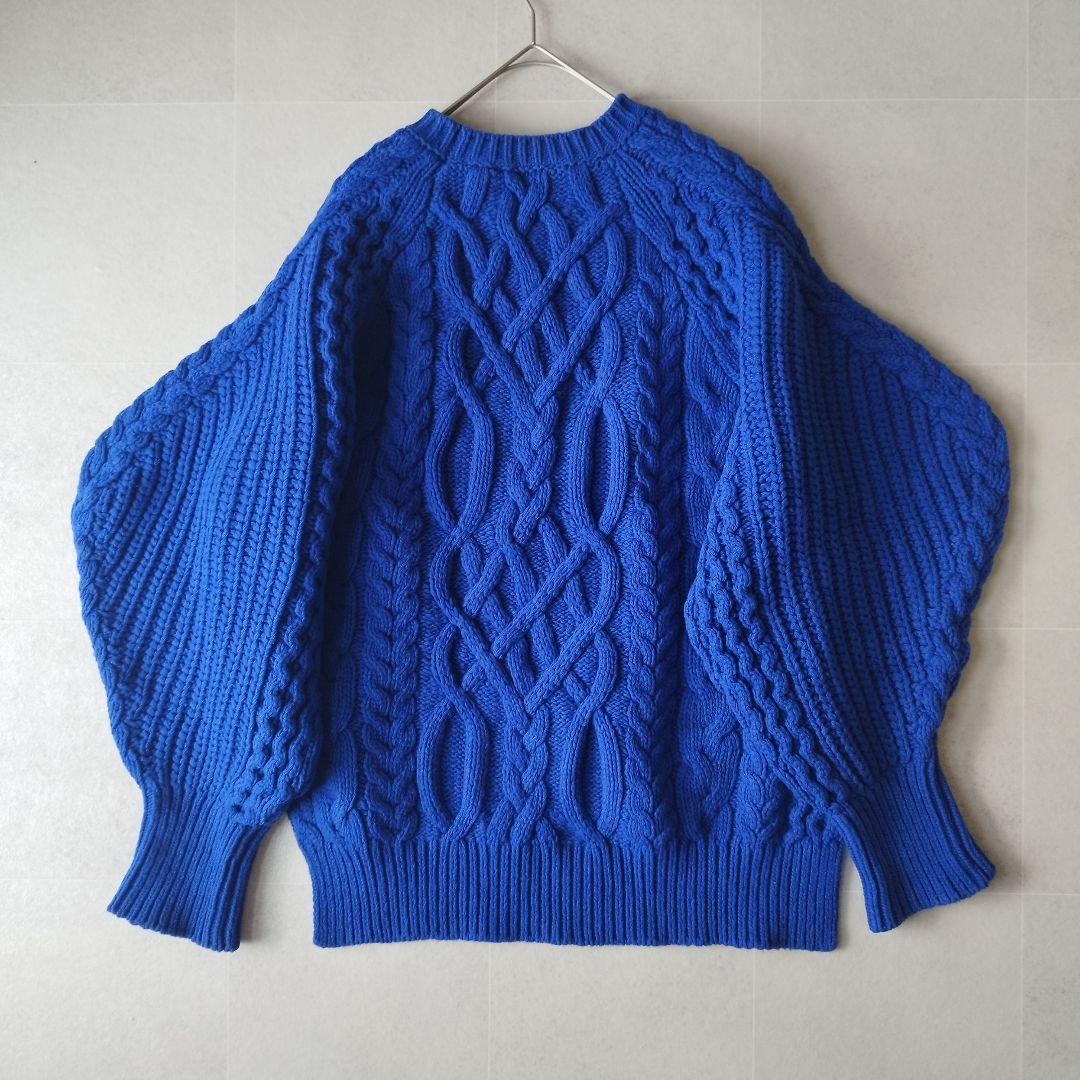 個性派エンフォルド Aran Pattern Volume Sleeve ニット