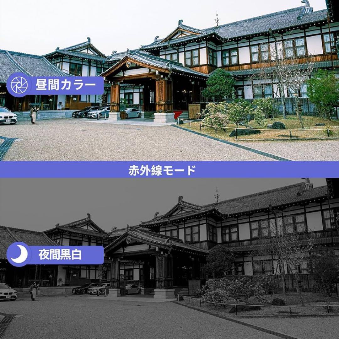 防犯カメラ ワイヤレス モニター付き 屋外 防犯カメラセット ダブルアンテナ 黒