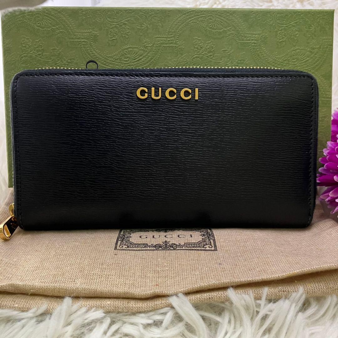 【ニコイチ様】現行　GUCCI スクリプト　ジップアラウンドウォレット