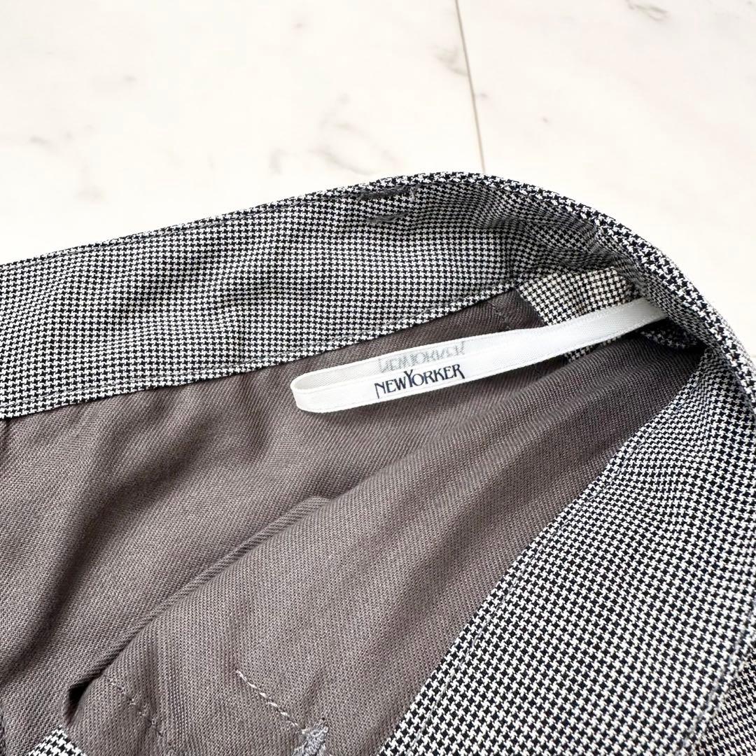 極美品✨NEW YOKER ニューヨーカー　パンツスーツ　スーツ　千鳥柄　L