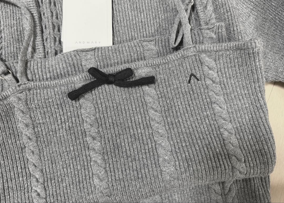 andmary Sharon ribbon tops gray アンドマリー