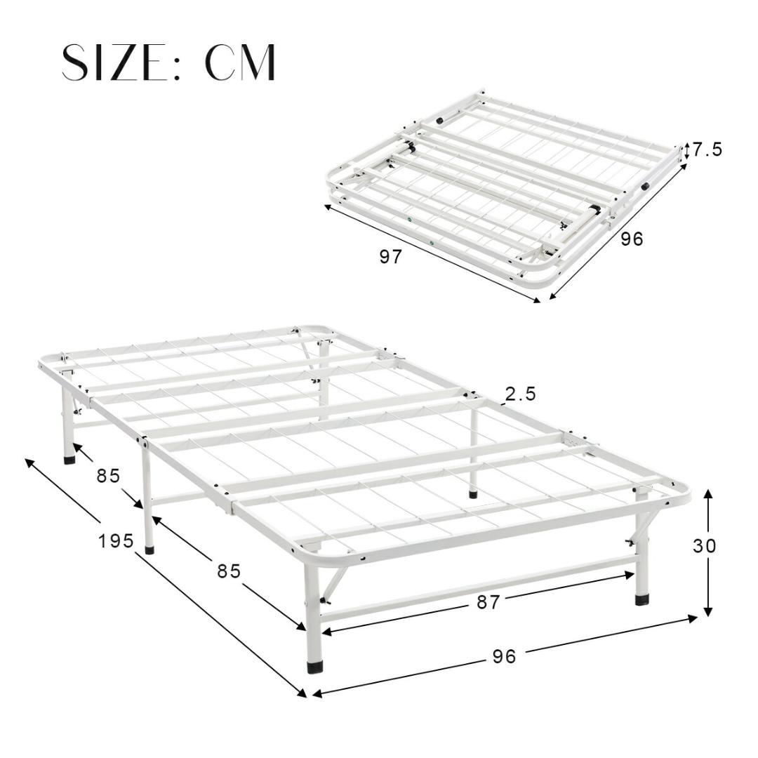 赤字価格！パイプベッド 折りたたみベッド シングル 組立簡単 （S）BLACK