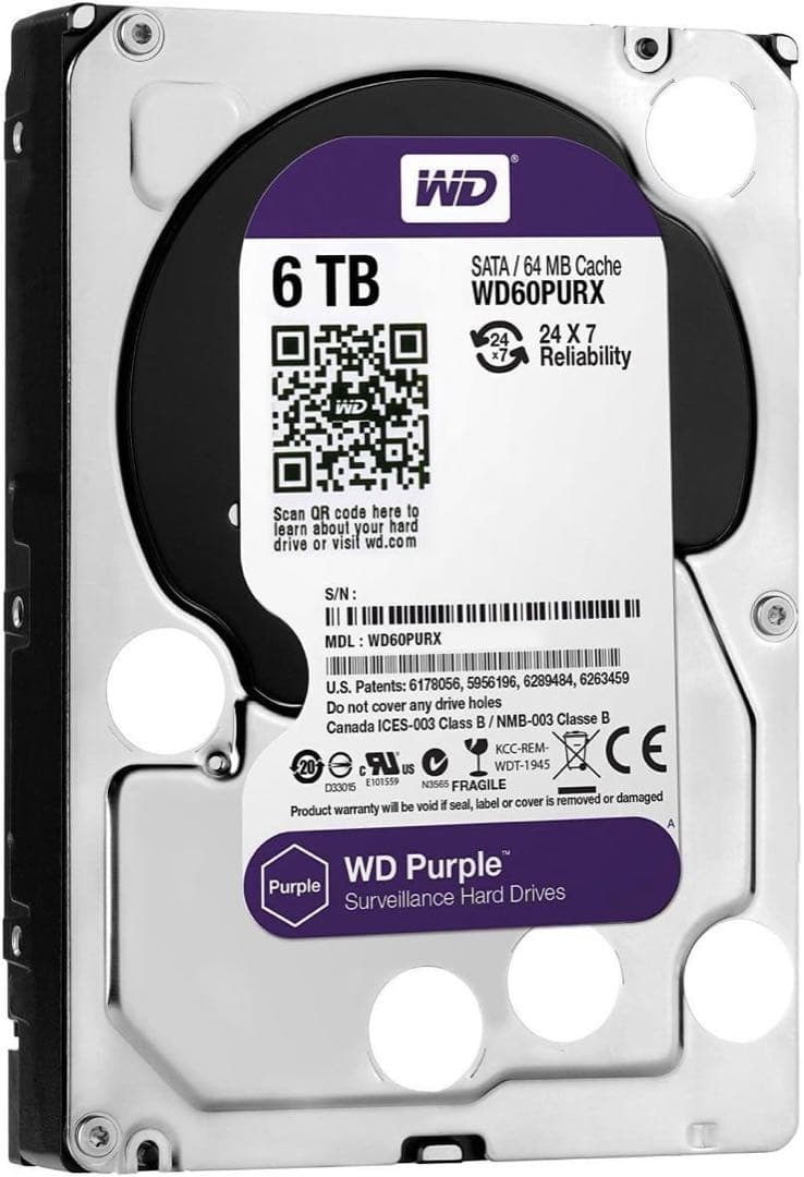 WD Purple 6TB WD60PURX 内蔵型ハードディスクドライブ